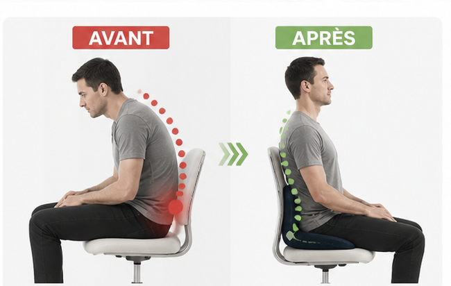 Coussin ergonomique mémoire de forme – Confort optimal en position assise